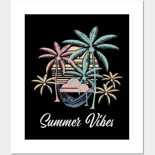Summertime - Retro Summer Vibes (White) Wall Art by Whimsical Frank